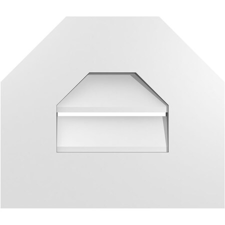 Ekena Millwork Octagonal Top Surface Mount PVC Gable Vent: Functional, w/ 3-1/2"W x 1"P Standard Frame, 14"W x 12"H GVPOT14X1201SF